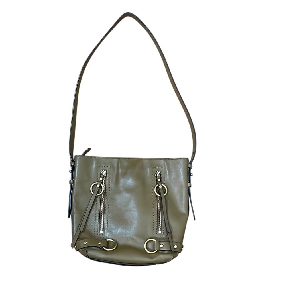 Rebecca Minkoff Jett Leather Bucket Bag Crossbody In Military